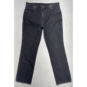 Wrangler Jeans Mens Sz 38x34 (36x34) Black Shadow Slim Straight Cowboy Cut Denim
